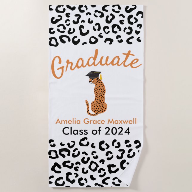 Serviette De Plage Graduation Leopard (Devant)
