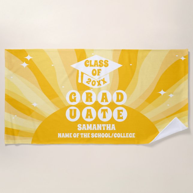 Serviette De Plage Graduation Retro Sunshine (Devant)