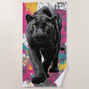Serviette De Plage Graffiti Pop Art Black Panther