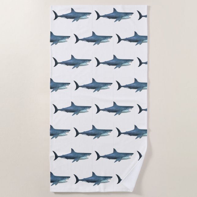 Serviette De Plage Grand requin blanc (Devant)