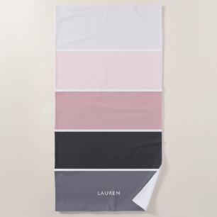 Serviette De Plage Grandes bandes Fille Moderne Personnalisées