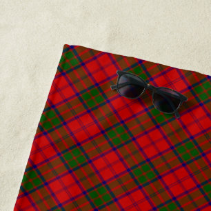 Serviette De Plage Grant tartan rouge vert plaid