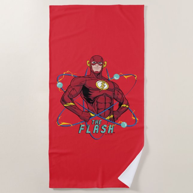 Serviette De Plage Graphique atomique Flash de dessin (Devant)
