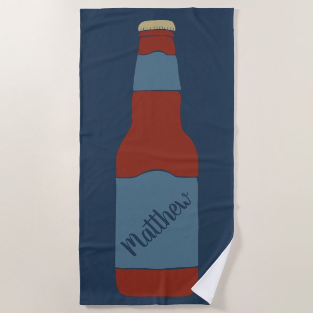 Serviette De Plage Graphique de bouteille de bière personnalisée (Devant)