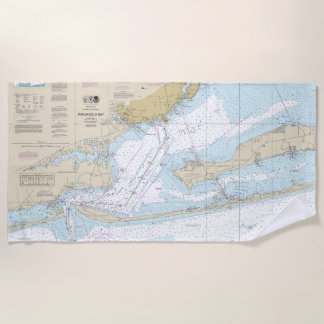 Serviette De Plage Graphique marin de la baie Pensacola 11383