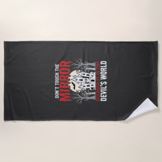 Serviette De Plage Graphisme Monde des Diables Miroir Hanté Halloween