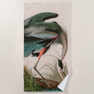 Serviette De Plage Great Blue Heron Birds of America Audubon Imprimer