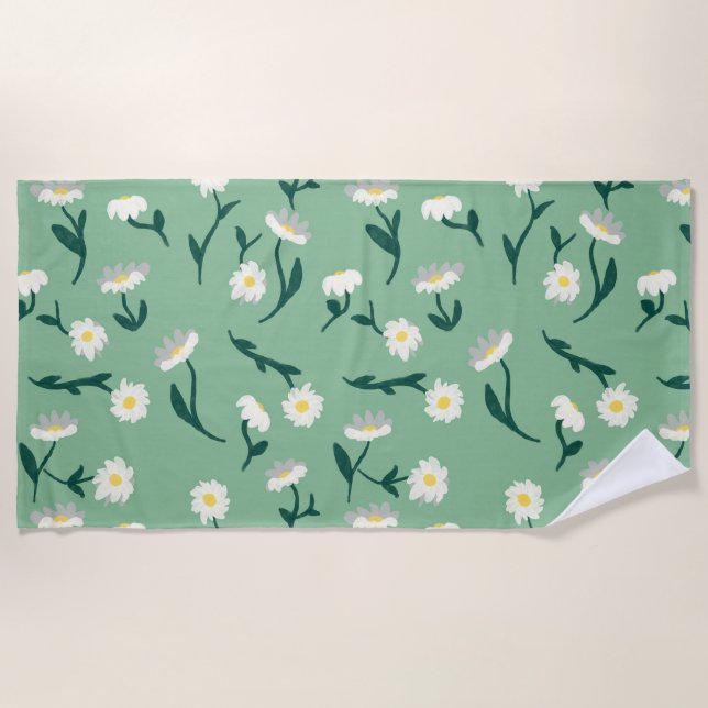 Serviette de plage Green Daisy (Devant)