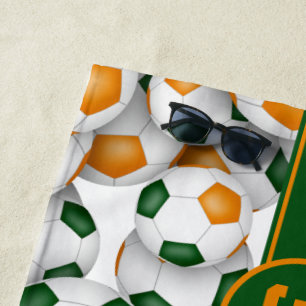 Serviette De Plage Green orange enfants football équipe couleurs cade