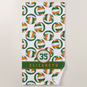 Serviette De Plage green orange volleball filles esprit d'équipe cade