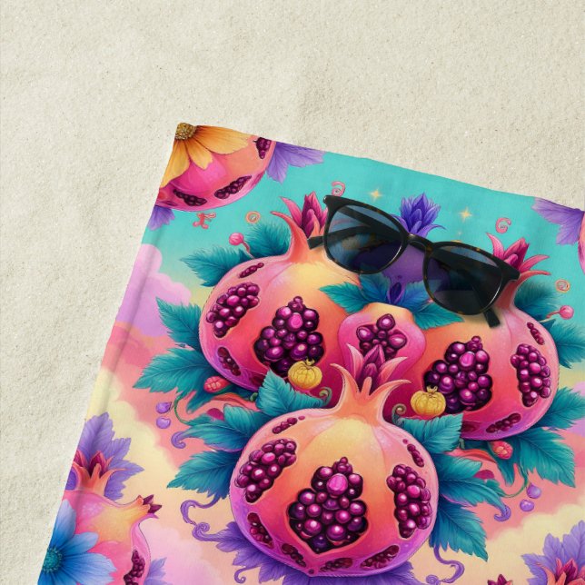 Serviette De Plage Grenade colorée (En situation)