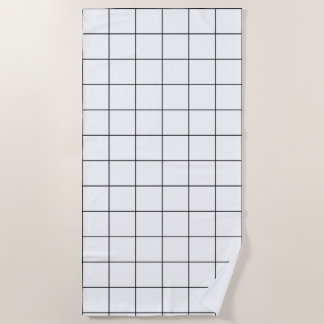 Serviette De Plage Grille noir et blanc