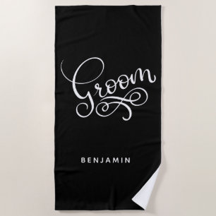 Serviette De Plage Groom   Ajouter Votre Nom