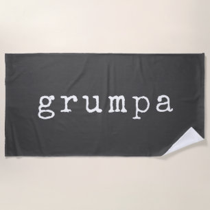 Serviette De Plage Grumpa   Grossesse grumeuse en noir et blanc