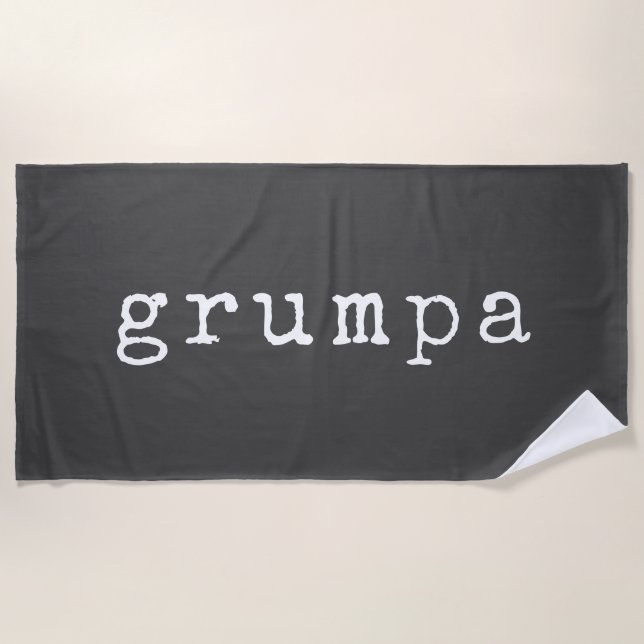 Serviette De Plage Grumpa | Grossesse grumeuse en noir et blanc (Devant)