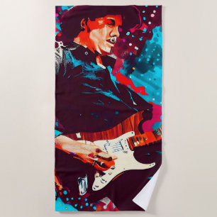 Serviette De Plage guitariste cool