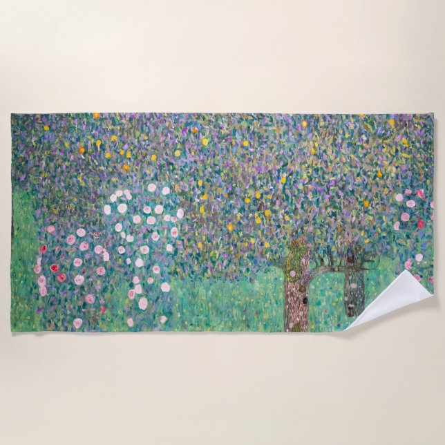 Serviette De Plage Gustav Klimt - Rosiers sous les arbres (Devant)