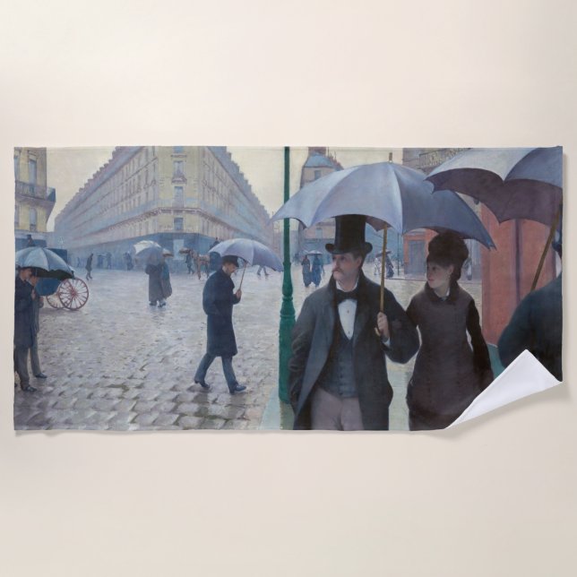 Serviette De Plage Gustave Caillebotte - Paris Street ; Rainy Day (Devant)