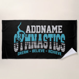 Serviette De Plage Gymnaste AJOUTER LE NOM Gymnastique Équipe Backben