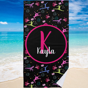 Serviette De Plage Gymnastique amusant Imprimer Monogramme