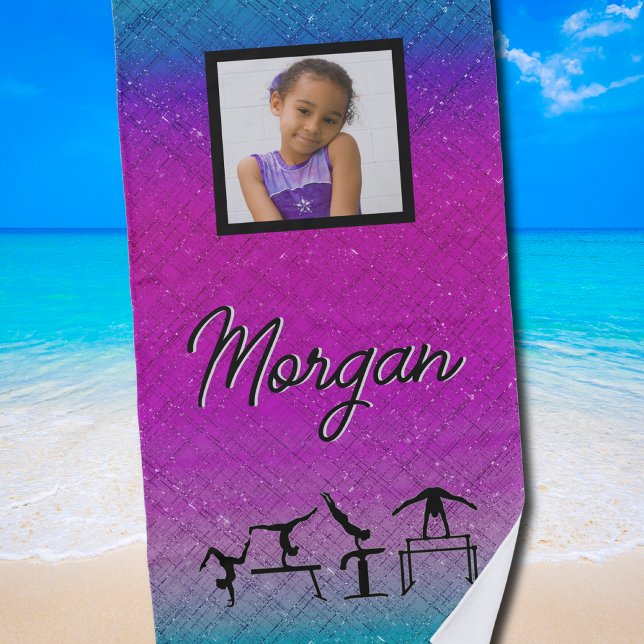 Serviette De Plage Gymnastique colorée Tumble and Flip Beach (Colorful Gymnastics Tumble and Flip Beach Towel)