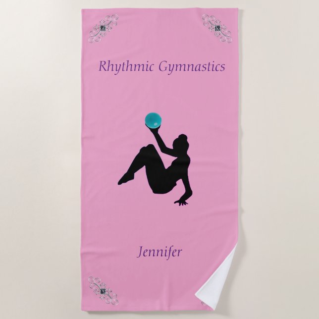 Serviette De Plage Gymnastique rythmique Ball Routine Glam (Devant)