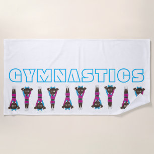 Serviette De Plage Gymnastique Tumbling Acrobat Gymnaste Gymnaste Coa