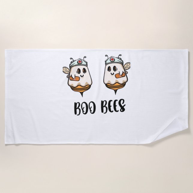 Serviette De Plage Halloween Boo Bees Infirmière T-shirt classique (Devant)