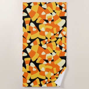 Serviette De Plage Halloween Corn Candy Motif sans couture