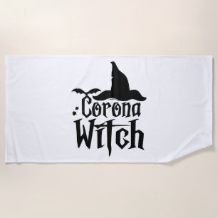 Serviette De Plage Halloween Corona Witch, Halloween drôle,