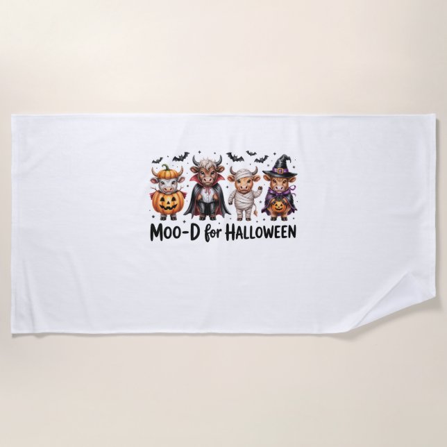 Serviette De Plage Halloween de la vache de Highland saison Éffrayant (Devant)