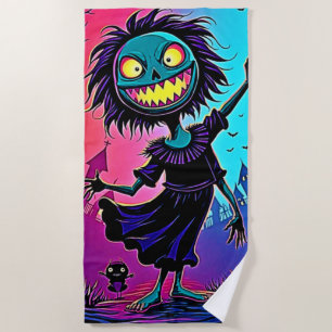 Serviette De Plage Halloween de nuit éffrayante conception créatrice