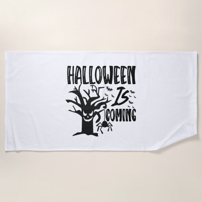 Serviette De Plage Halloween est à venir (Devant)