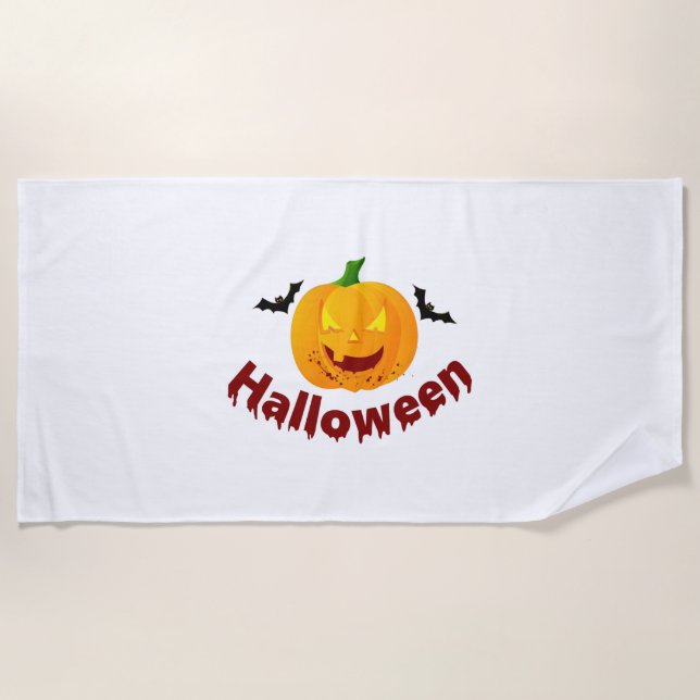 Serviette De Plage Halloween sanglant (Devant)