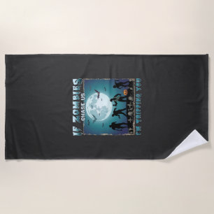 Serviette De Plage Halloween Si les Zombies Nous Pourchassent_1
