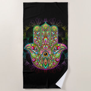 Serviette De Plage Hamsa Fatma Main Psychedelic Art