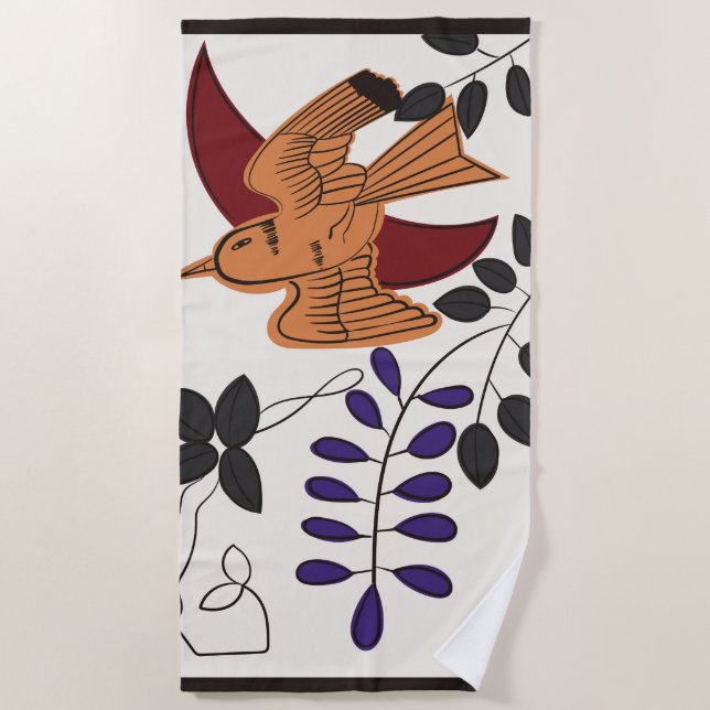 Serviette De Plage Hanafuda "Fuji-ni-hototogisu" (Devant)