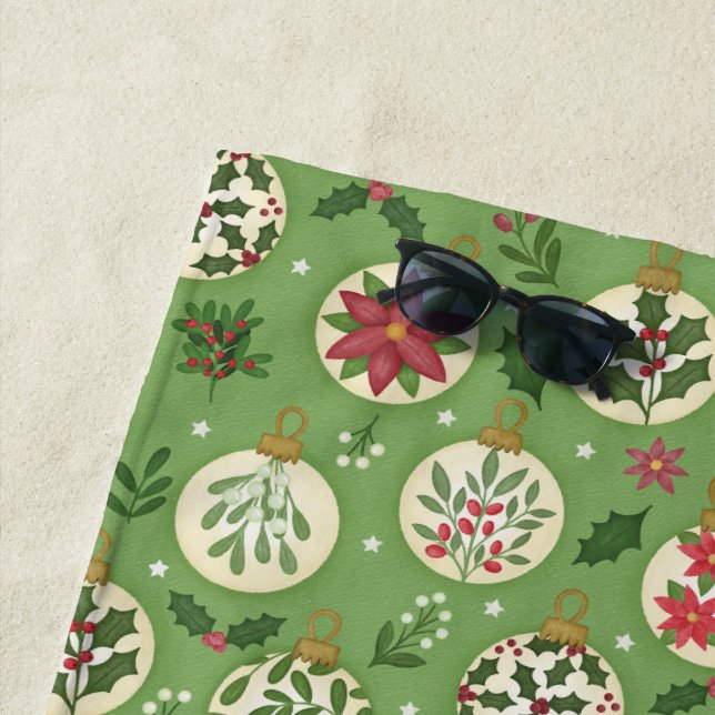 Serviette De Plage Hand Drawn Christmas Ornaments Beach Towel (En situation)