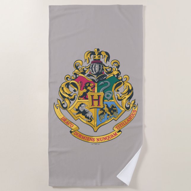 Serviette De Plage Harry Potter | Cimier de Poudlard - Couleur complè (Devant)