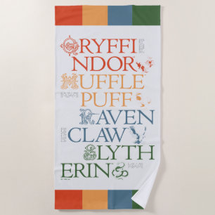 Serviette De Plage HARRY POTTER™   Délicat Sketch HOGWARTS™ Maisons