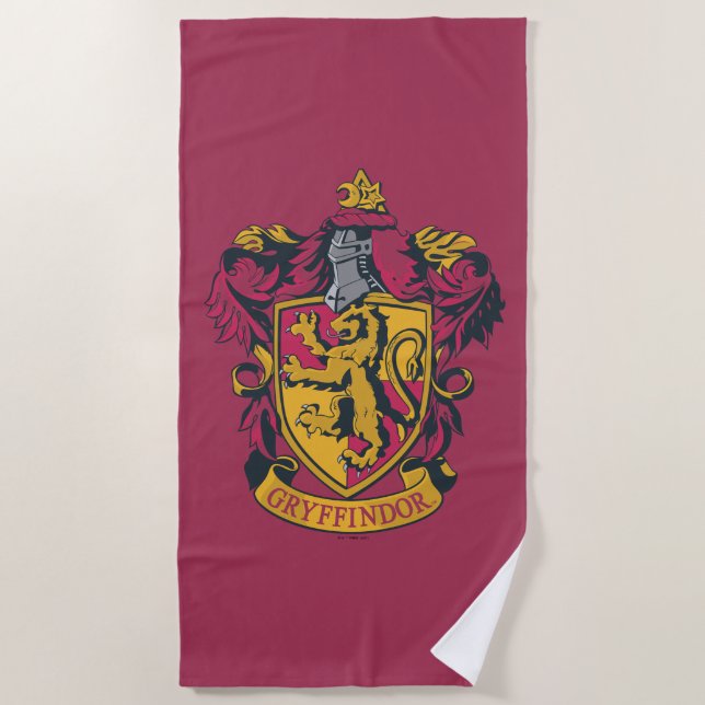 Serviette De Plage Harry Potter | Gryffindor Crest Gold et Rouge (Devant)