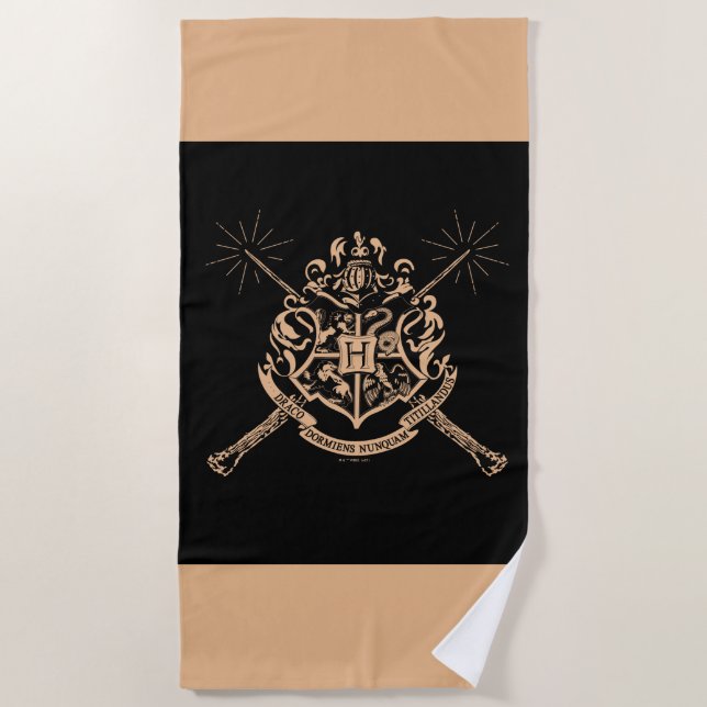 Serviette De Plage Harry Potter | Hogwarts Crossed Wands Crest (Devant)