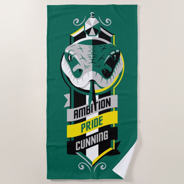 Serviette De Plage Harry Potter | SLYTHERIN™ House Traits Sigil (Devant)