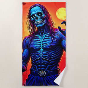 Serviette De Plage Haunting Zombie Demon Dans Le Design De La Ville