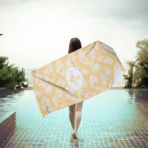 Serviette De Plage Hawaiian Palm Tree Silhouette Motif Gold ID1093