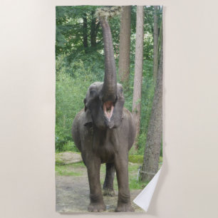 Serviette de plage heureuse d'éléphant