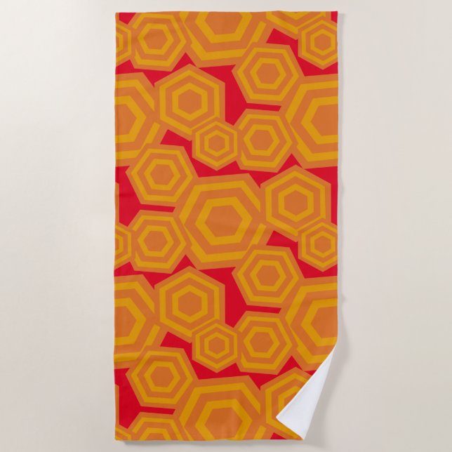 Serviette De Plage Hexagons (Devant)