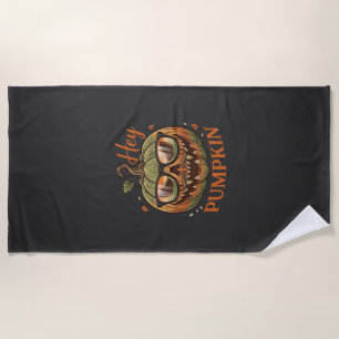 Serviette De Plage Hey Citrouille Halloween Lanterne Jack Lunettes Mo