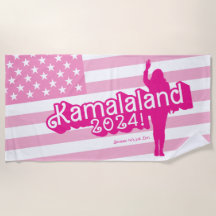 "Hi Kamala" - Beach Towel (slogan A)