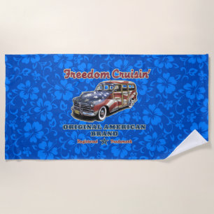 Serviette De Plage Hibiscus en bois hawaïen de Freedom Crusin - Royal